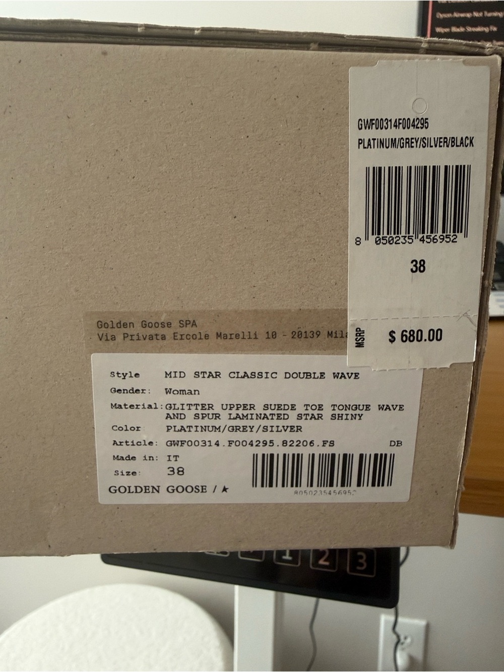 Golden Goose Mid Star Classic Double Wave Sneakers - Platinum Grey Silver Black - Picture 11 of 11
